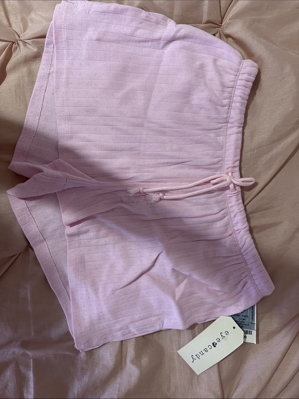 EyeCandy Soft Pink Knit Lounge Shorts